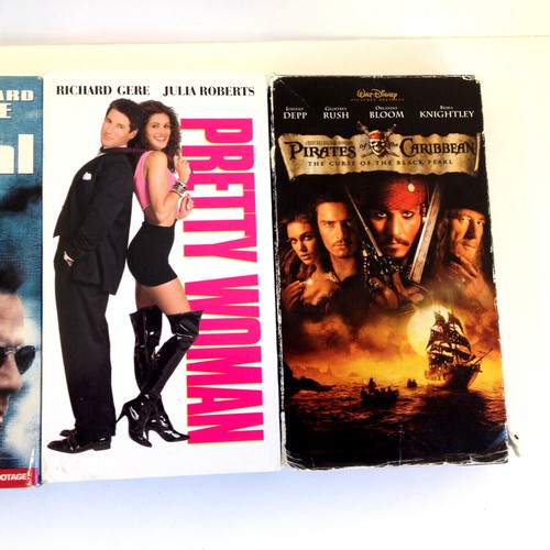(4) Vintage Movie Lot VHS The Jackal Pretty Women Dancing w Wolves Black Pearl - Picture 3 of 11