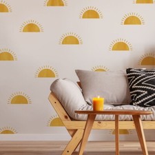 Full Sun/Half Sun 2-piece Stencil Kit - Reusable Boho Style Design