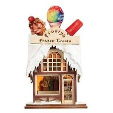 Old World Ginger Cottages Wooden Ornaments  80043 Frosty's Treat Shop, 4.75"