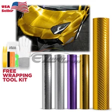 Chrome 3D 4D Carbon Fiber Car Vinyl Wrap Sheet Film Sticker Decal Bubble Free