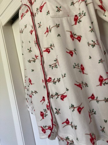 Laura Ashley Women's M Pajama Set Micro FLEECE Cardinals SOFT! - Picture 12 of 15