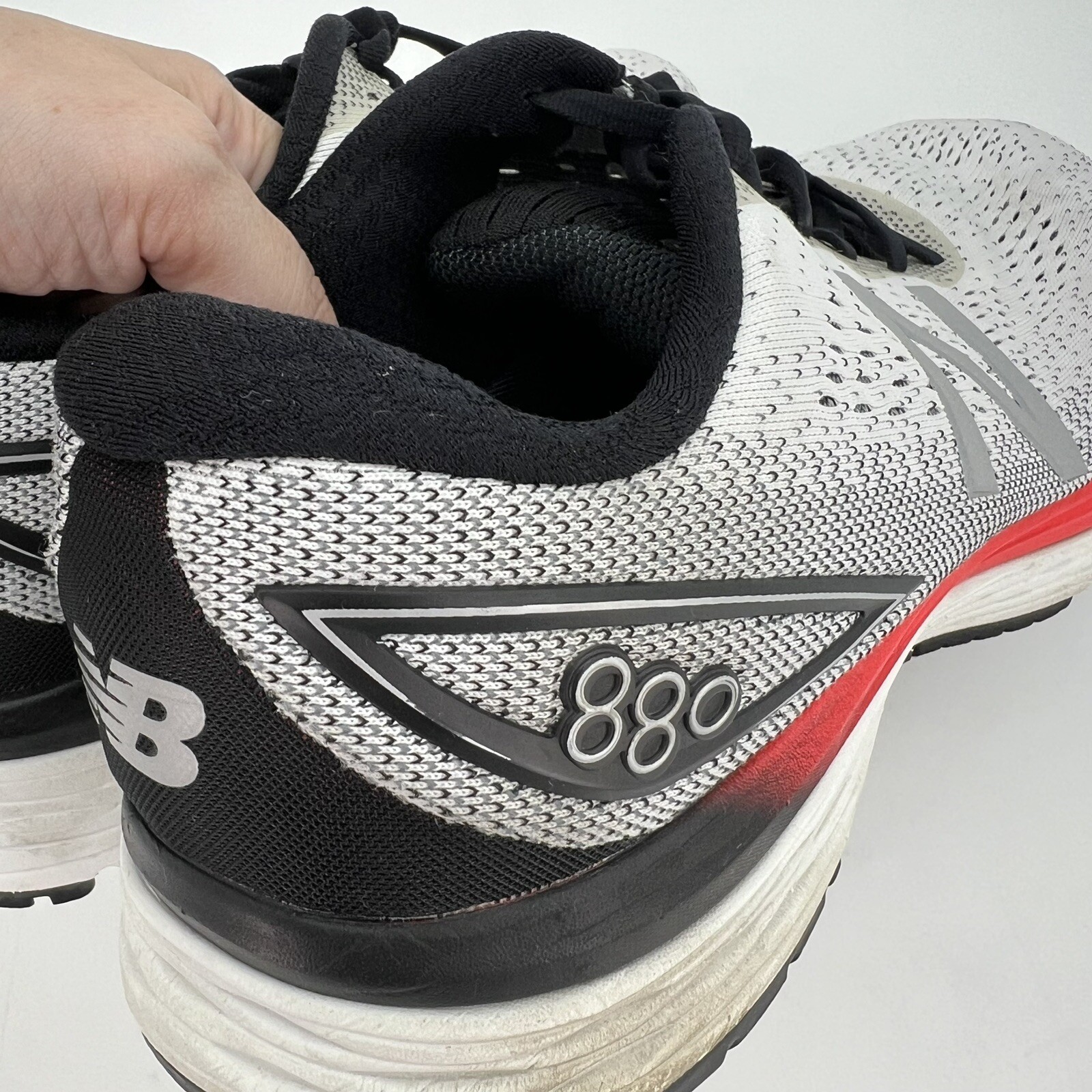 New Balance M880WT9 880V9 White Black & Energy Red Men's Running Shoe