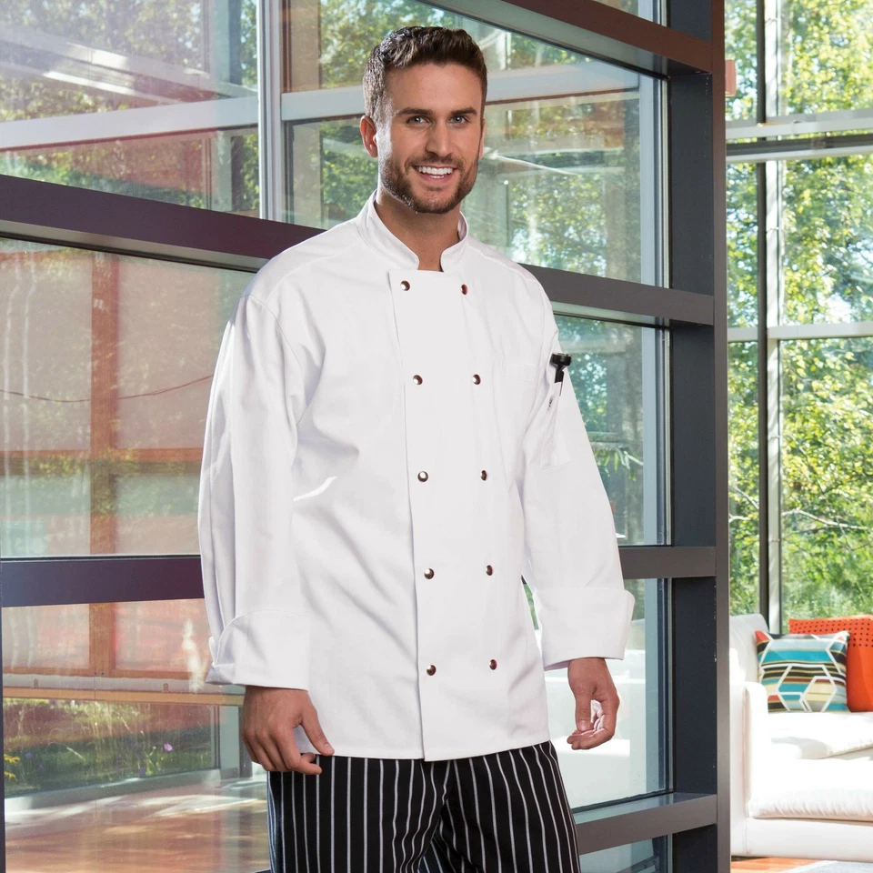 Uncommon Threads Unisex Reaction Chef Coat 10 Snaps, Black, XX-Large - Image 4 of 4