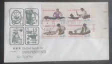 SKILLED HANDS FOR INDEPENDENCE 1977 SET ARTMASTER CACHET FDC PLATE#BLOCK UNADDR