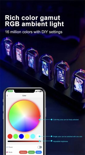 Nixie Tube Clock with RGB LED Display – Digital DIY Desktop Decoration - Picture 7 of 12