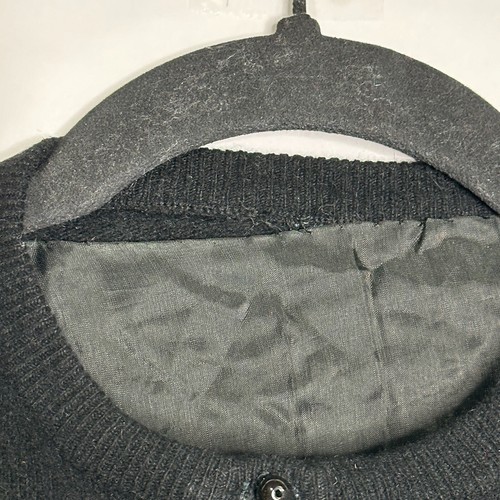 Vintage 40er 50er Erdbeere Strickjacke Pullover Damen Gr. M / L 0? schwarz bestickt - Bild 5 von 8
