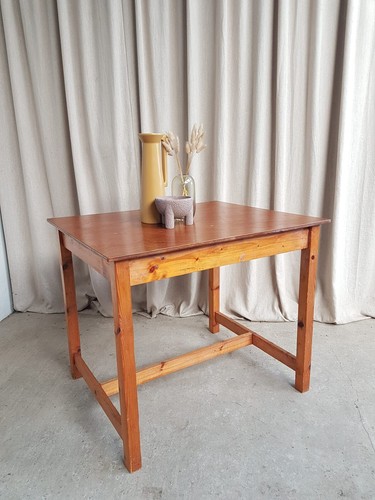 Vtg Late Mid Century Dining Table Desk Bench Rustic Scandi Retro R725 - Picture 3 of 13