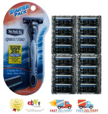 1 Schick Quattro Razor 16 Refills Fit Quatro Titanium 5 Blades Trimmer Cartridge