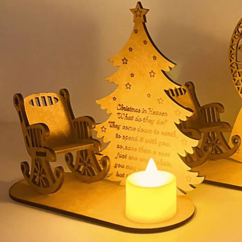 Christmas in Heaven Poem Tree Rocking Chair Candle Loved Ones Memorial