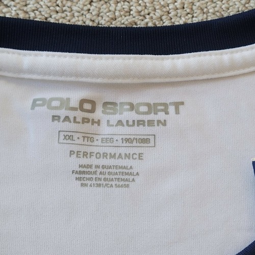 Polo Ralph Lauren Sport Mens Performance T-Shirt Scoop Neck Tee White XXL/ 2XL - Picture 6 of 9