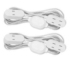 Globe Electric Twin Extension Cords with AC - Set of 2