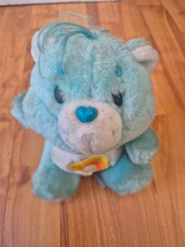 7" VINTAGE 1983 WISH BEAR BLUE CARE BEAR STOFFTIER STAR CARE BEARS KENNER