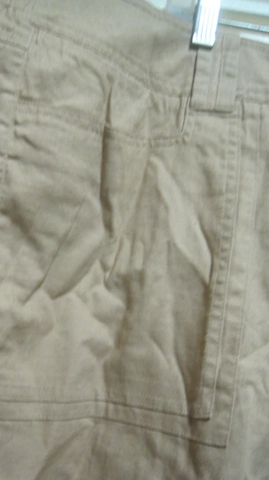 BERMUDA SHORTS NWT WOMAN PLUS SZ 26W BY BASIC EDITION LINEN BL/KHAKI/POCKETS - Image 2 of 2