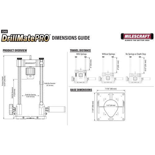 Milescraft 1348 Drill Mate PRO – Heavy-Duty Portable Drill Press Drilling Gu... - Bild 5 von 7