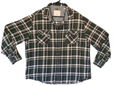 Weatherproof Vintage Mens Long Sleeve Flannel Shirt Green White Size XXL