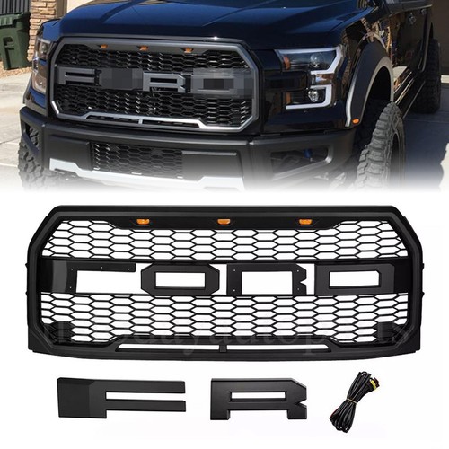 Gloss Black Horizontal Grille For 2015-2017 Ford F150 – Direct Fit Replacement
