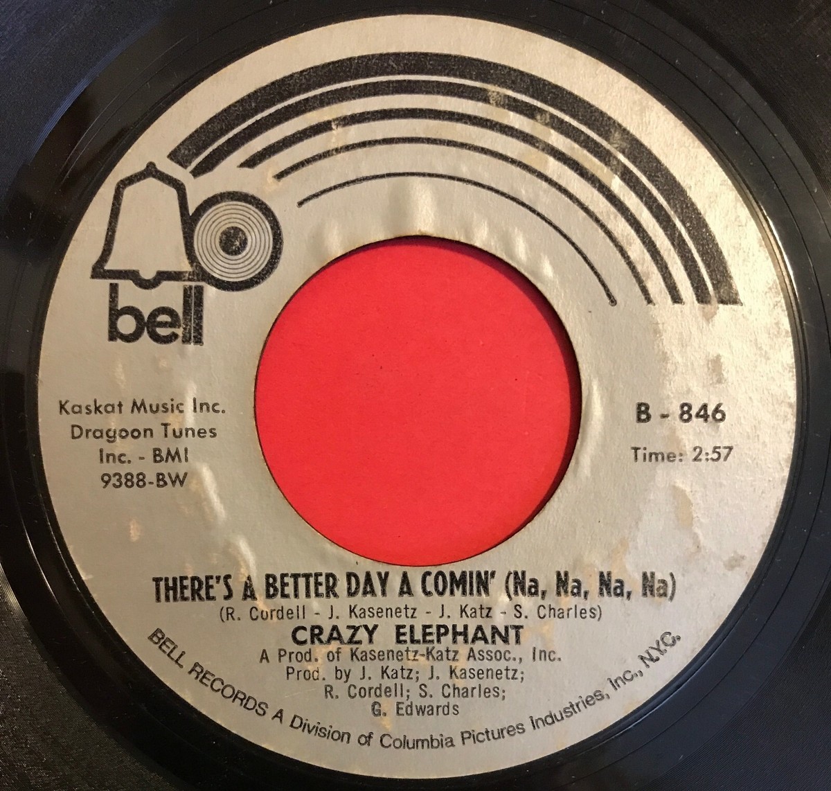 Crazy Elephant 45 RPM - There's A Better Day A Comin' / Space