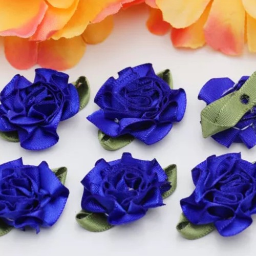 10pc Single or Mix Carnations Satin Ribbon Flower Embellishment craft sew #401 - Picture 4 of 47