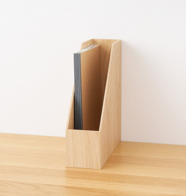 MUJI wooden stand file box for A4 width 9.2 x depth 27.5 x height