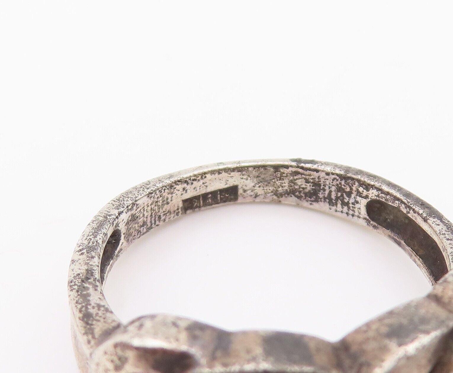 925 Sterling Silver Vintage Ring Solid Cutout Cel… - image 6