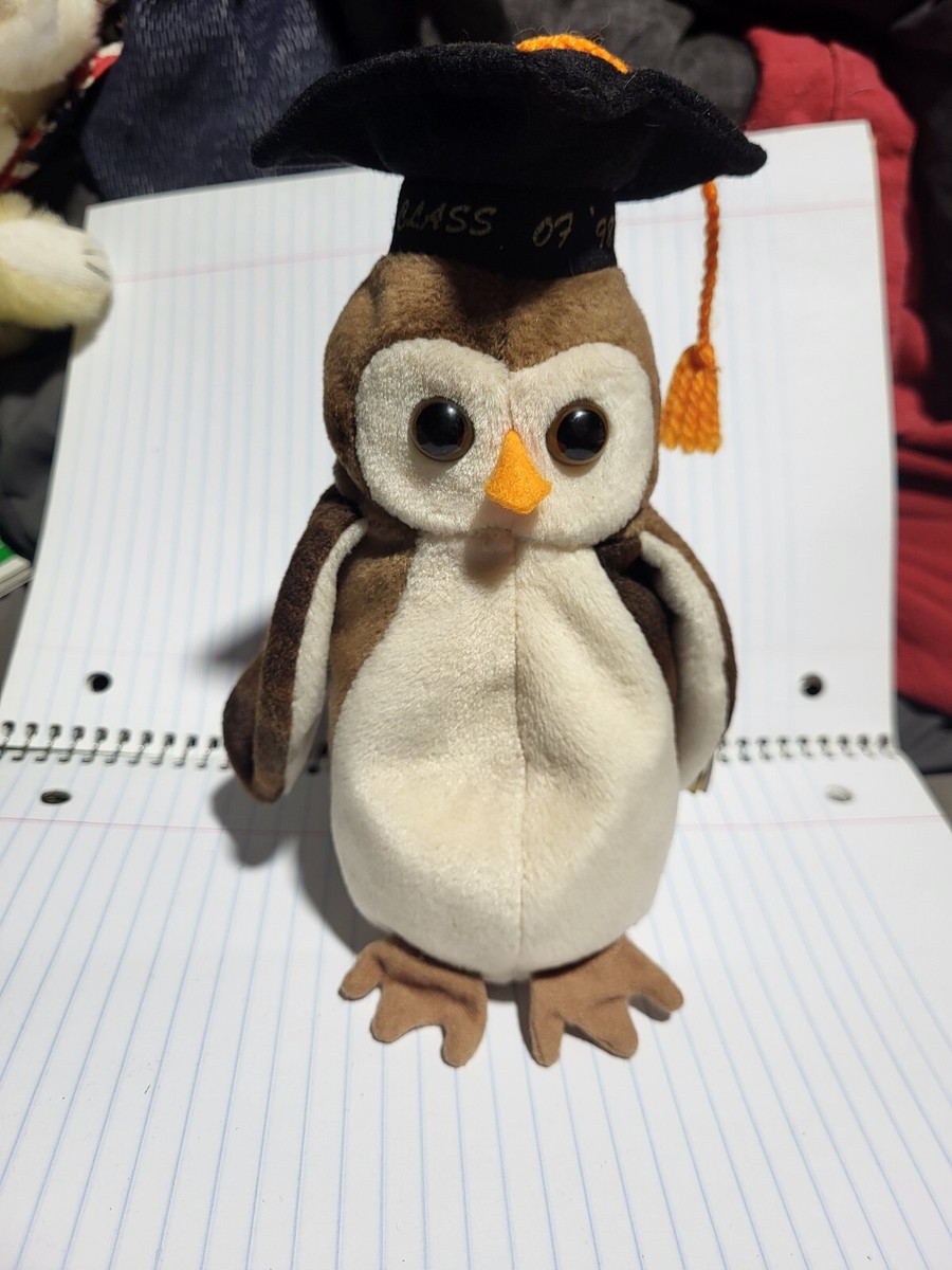 TY (WISE) THE OWL CLASS OF '98 RARE, RETIRED, WITH ERRORS