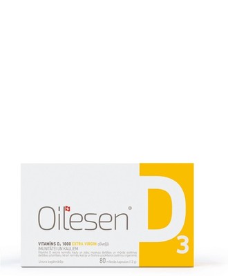 Oilesen Vit D3 1000 IU, 80 capsules Bone Health