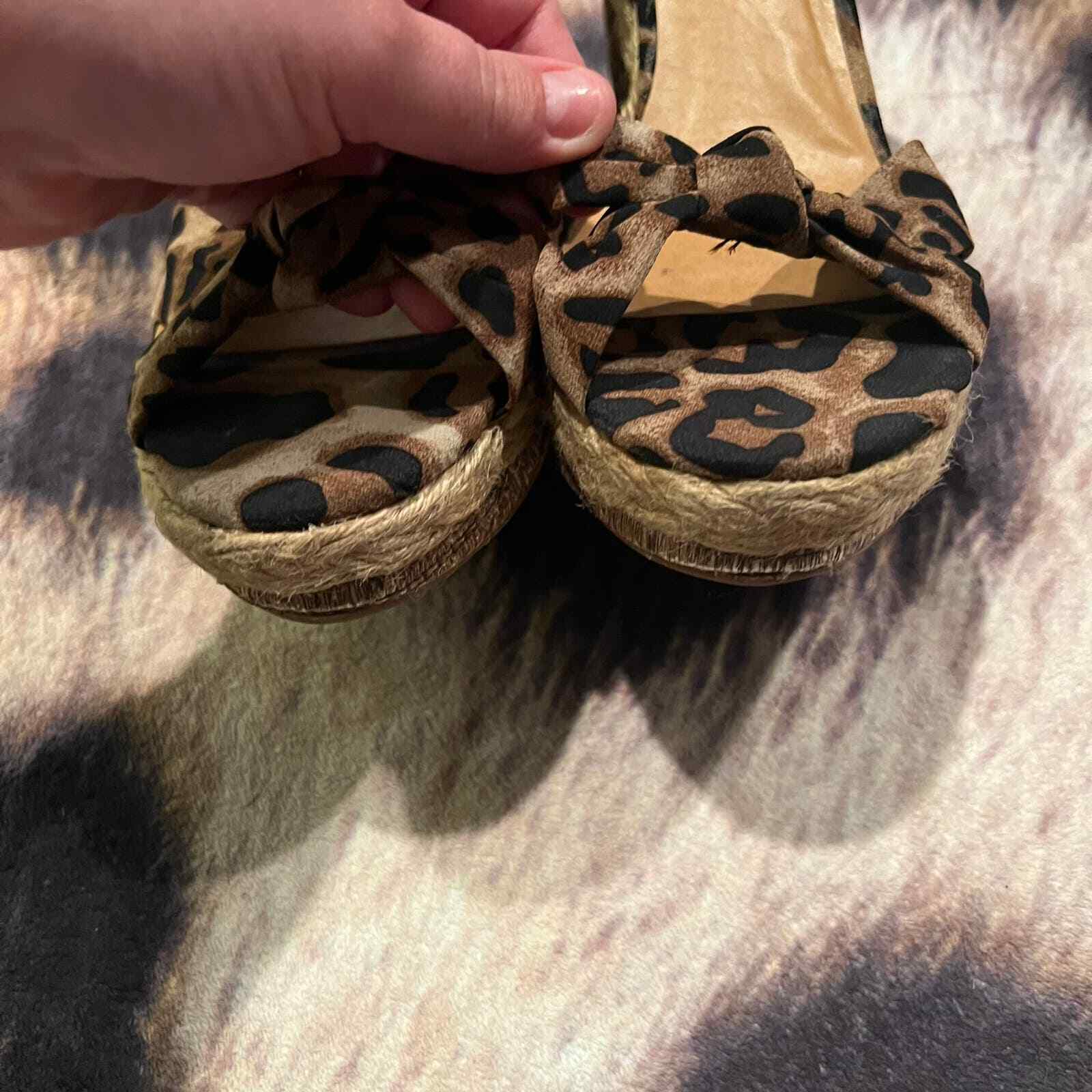 Madden Girl Leopard Print Wedge Sandals Size 10 Gem