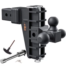 2.5'' Receiver Adjustable Trailer Hitch 6'' Drop Towing Hitch Tri-Ball Mount