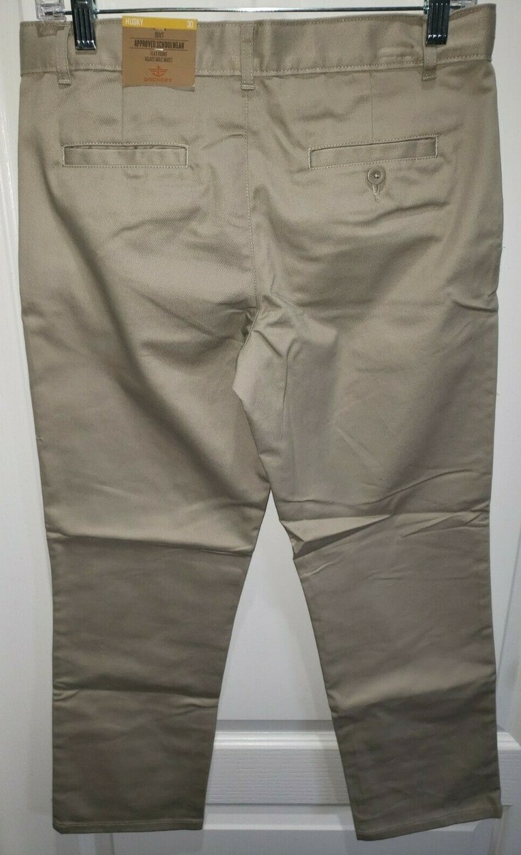 DOCKERS boys NEW NWT 30 husky school UNIFORM KHAKI PANTS