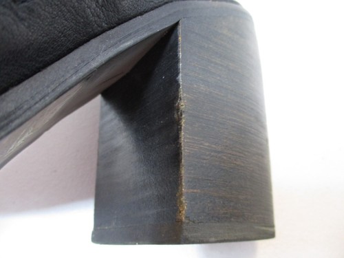 Dolce Vita Port Black Leather Peep Toe Block Heel Shoes Ankle Size Zips 8 Goth - 第 14/23 張圖片