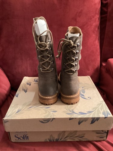 Women NWBox " Aqua Soft" dark taupe suede above ankle boots. Size 7 - Picture 2 of 5