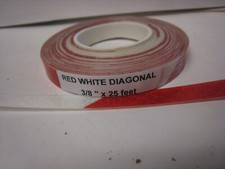 3M WHITE  RED Reflective Diagonal Stripe Conspicuity Tape 3/8" x 25' S line