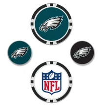 NFL Football Philadelphia Eagles Set of 4 Golf Ball Markers Set