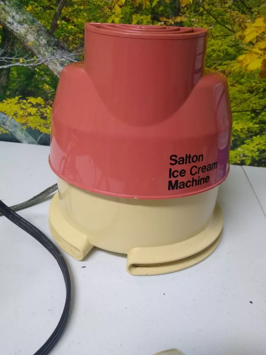 Vintage 1973 Salton Ice Cream Machine IC 4 With Manual Pink Used