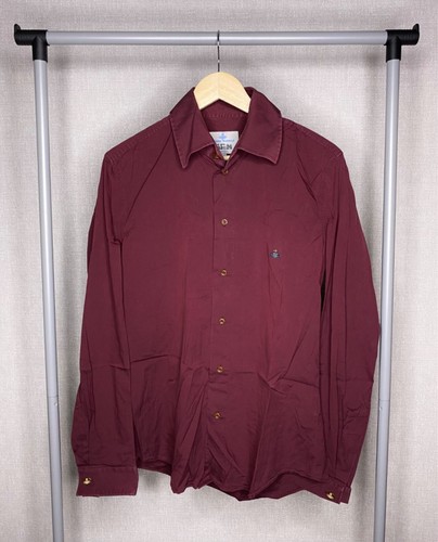 Vivienne Westwood, Vivienne Westwood Vintage Button Up Shirt Burgundy Color Size 5 Embroidered Orb
