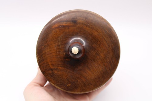 Vintage Mid Century Modern Solid Wood Turned Canister w Lid & Handle - 4"T x 5"W - Bild 6 von 11
