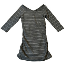 Express Women’s Mini V-neck Black Silver Fitted Dress