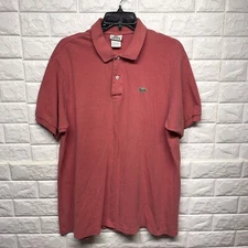 Vintage Lacoste Authentic Polo Shirt Pink EU Size 7 Made in France Men L-XL EUC