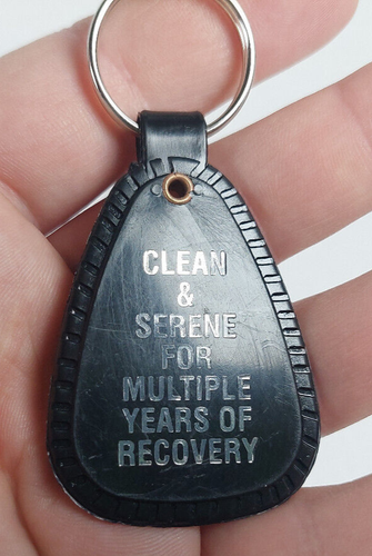 Vtg Narcotics Anonymous NA Recovery Chip Black Plastic Key Fob Multiple Years - Picture 7 of 7