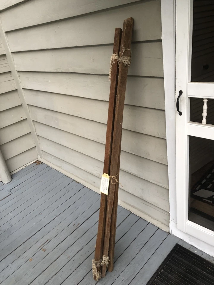 JUEGO 4 PALOS DE SECADO DE TABACO DE PRINCIPIOS DEL SIGLO XX HARLEYVILLE SC 54"L Foto 3 de 3