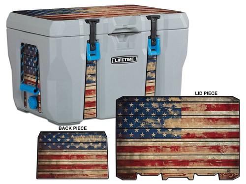 Vinyl Cooler Wrap fits Lifetime 28, 55, 77 | Decal Skin L+I - Old Glory