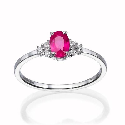 Beautiful   0.90 CT Ruby Oval and Diamond Ring for Woman by Baroness