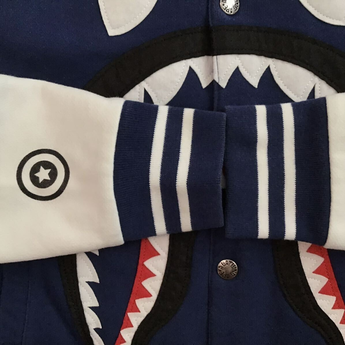 BAPE SHARK SWEAT VARSITY JACKET A Bathing Ape Size S | eBay