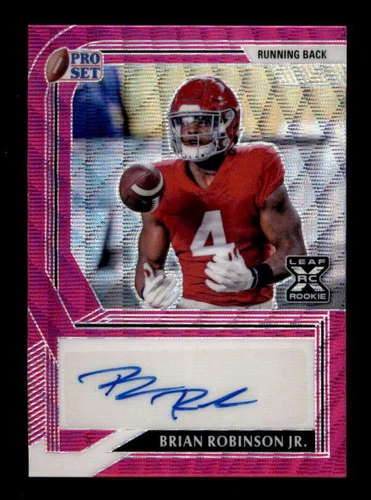 BRIAN ROBINSON JR 2022 LEAF PRO SET ROOKIE PINK WAVE AUTOGRAPH AUTO #/20 BF6617
