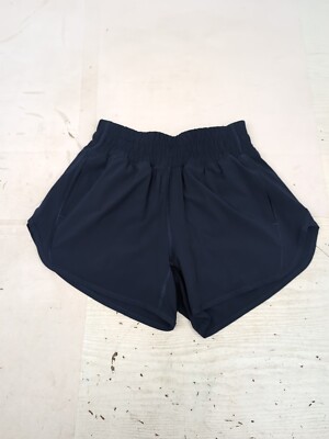 MM Ladies Navy 4'' Inseam 2 Side Pockets UPF 30 Soft Liner Active Woven Sz XS L1