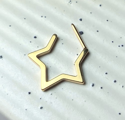 1pc Titanium Star Hinged Segment Ring Hoop Septum Nipple Helix Nose Body Jewelry - Picture 10 of 10