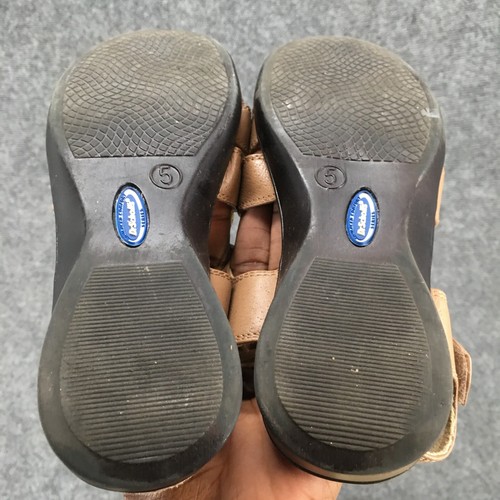 Dr Scholls Sandals Womens 5 M Slingback Strappy Beige Leather Casual Open Toe - Picture 8 of 13