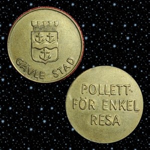 93 Gefle Gavle Stad Sweden transit token brass Pollett for Enkel  220BL BR204