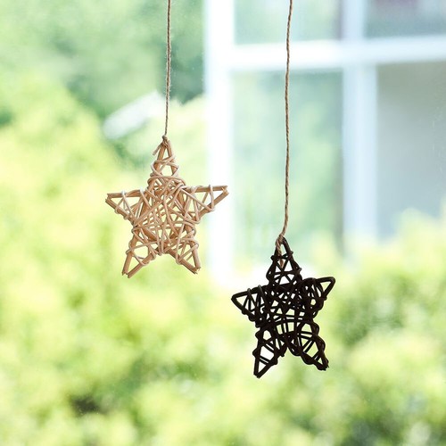 10Pcs Wicker Rattan Stars Ornament Home Wedding Hanging Decoration - Picture 2 of 10