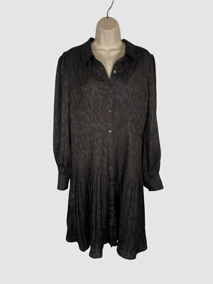 chinese dress ladies Long Sleeve Faux Leather Midi Shirt Dress